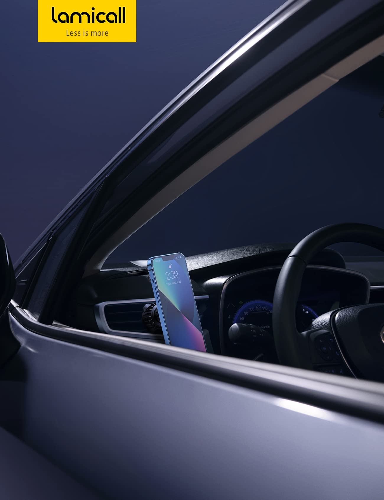 Lamicall Magnético Soporte Celular Auto, 4ª Generación Super Imán [360 ° Giratorio], Base Celular Automóvil, Porta Celular para Auto Iman, Compatible con Todos Celular, Samsung,Xiaomi