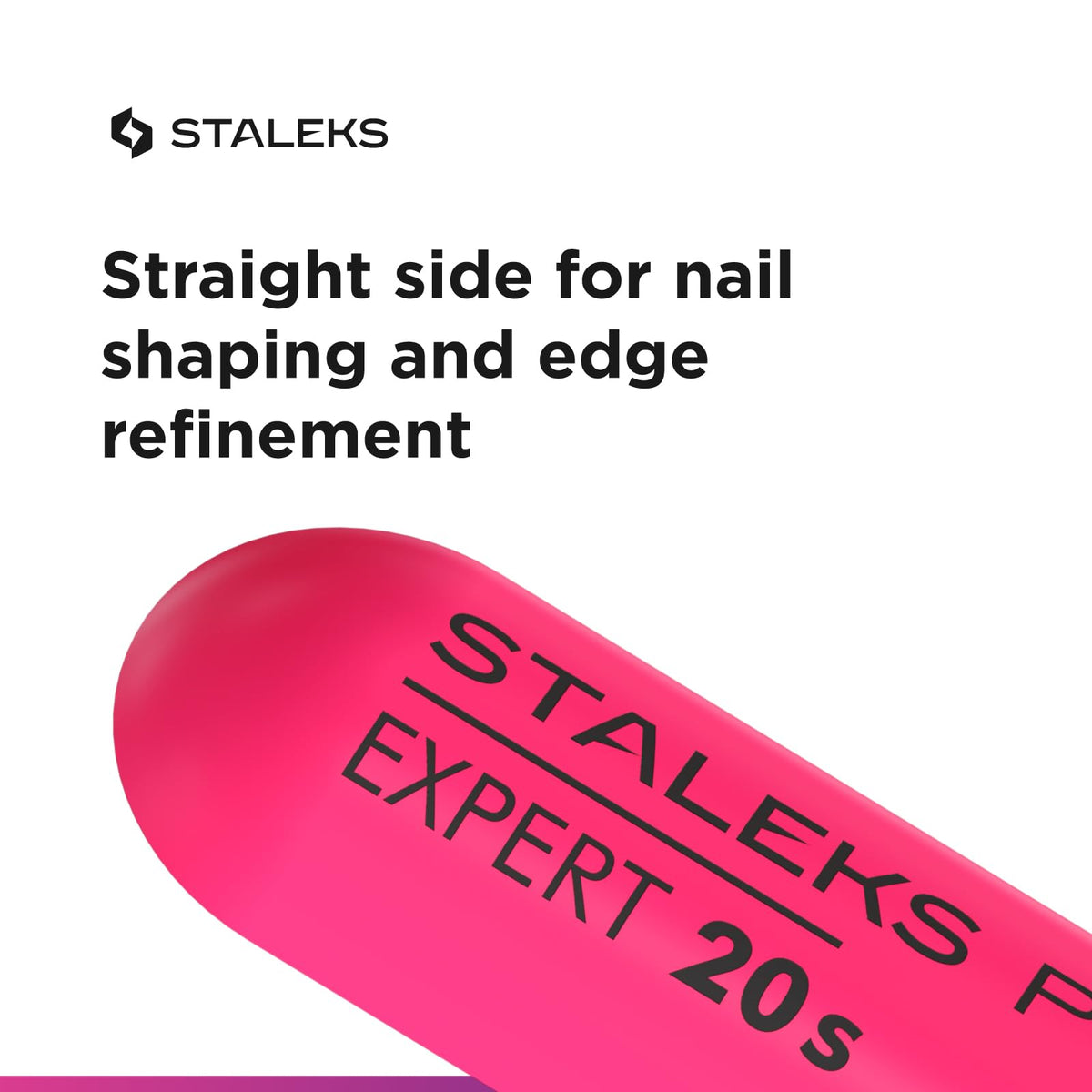 Staleks Lima de Uñas de Plástico Inclinada, Recta (Base) Spbe-20S, Rosa