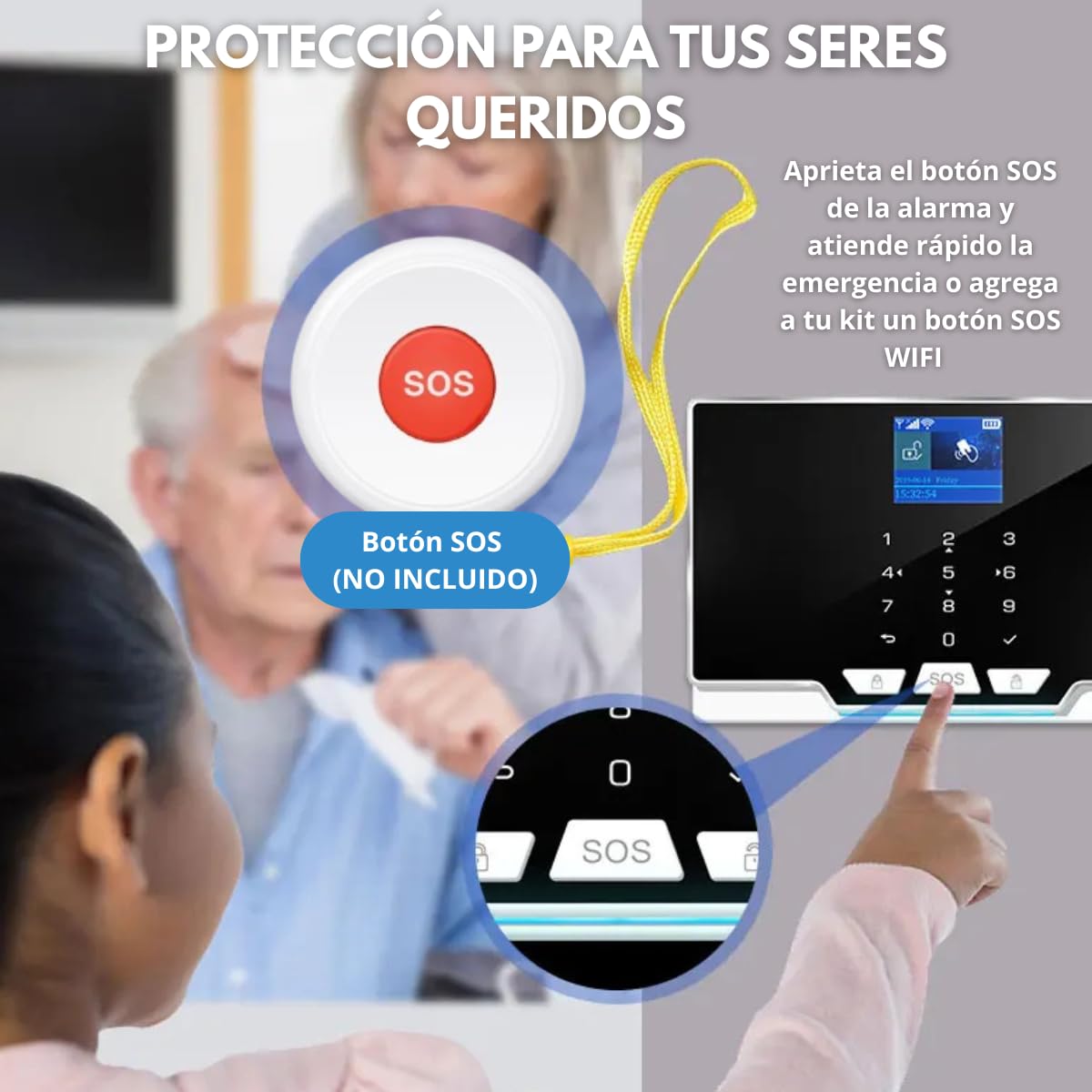 Clicklife Alarma para Casa Inalámbrica gsm y WiFi con 6 Sensores (3 de Movimiento y 3 Magnéticos) y Sirena de Control Remoto, RFID, Notificaciones en Tiempo Real, Compatible con Smartlife y Tuya