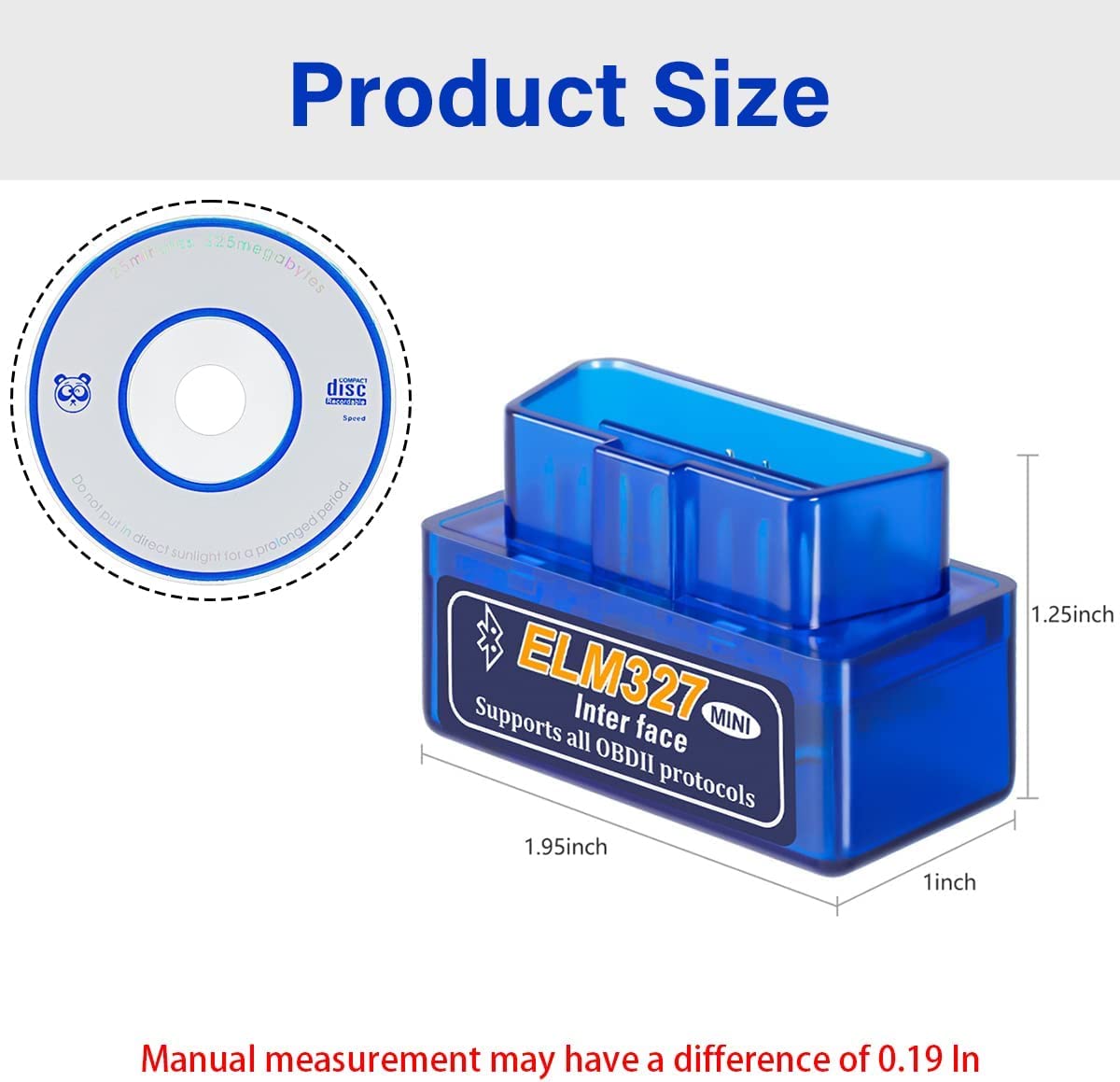 Escáner Automotriz Slzhds Bluetooth v2.1 Compatible ELM327 para Android Windows