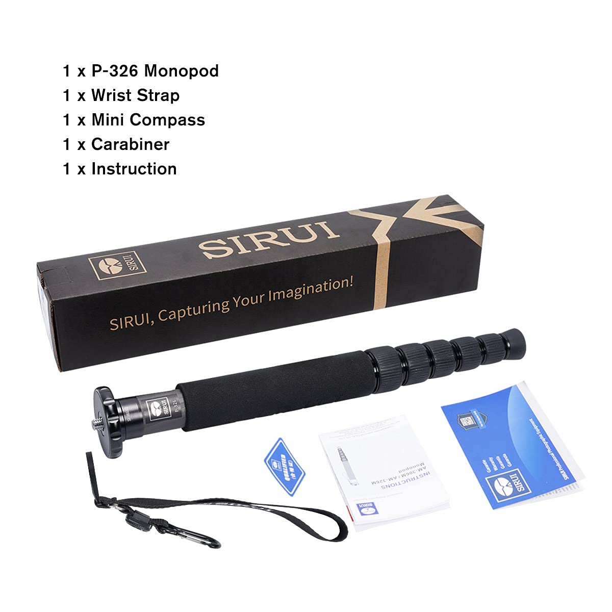 Argraph SIRUI P-326 6 Section Carbon Fiber Monopod