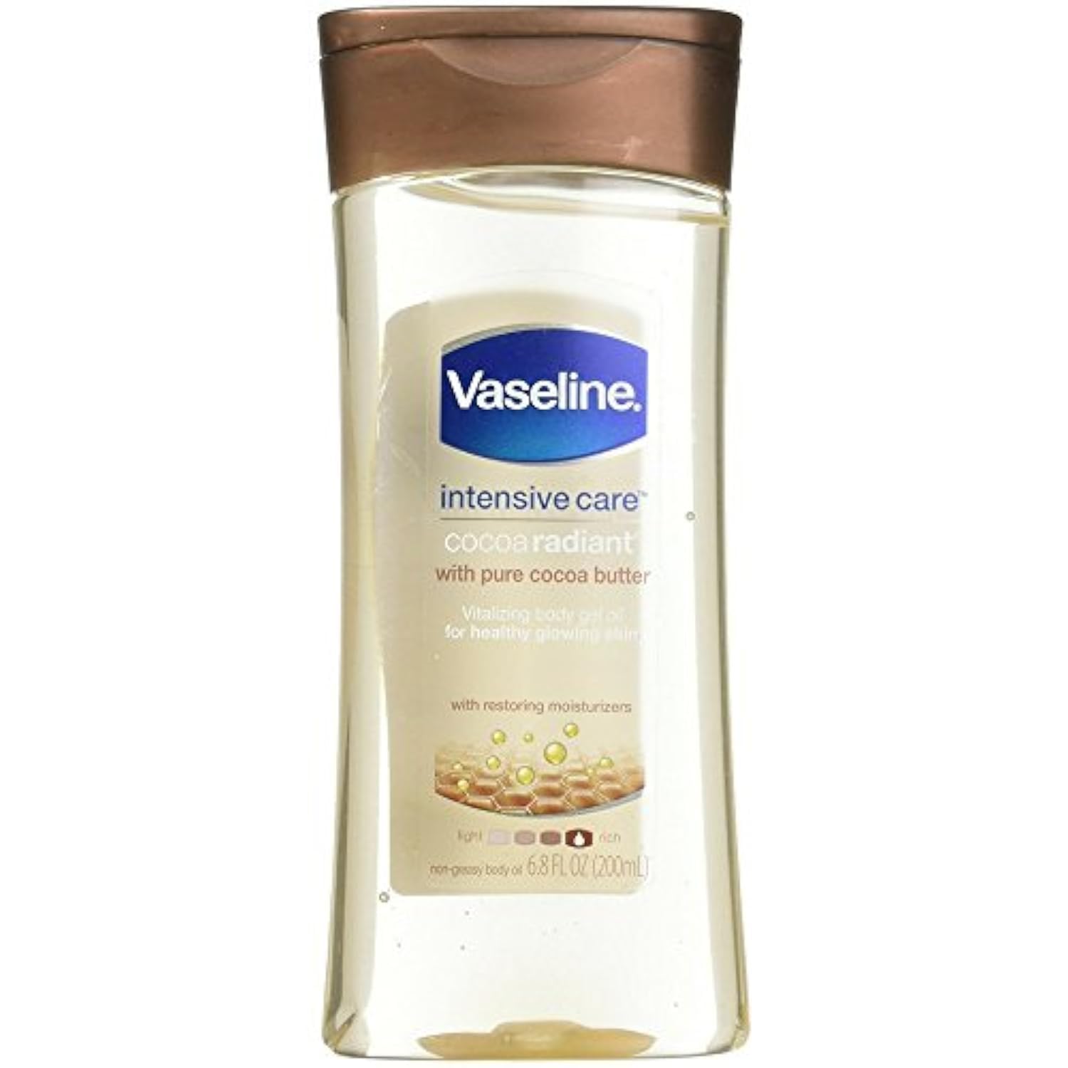 Vaseline Cocoa Radiant Vitalizing Gel Body Oil, 6.8Ounce Bottles (Pack of 3)