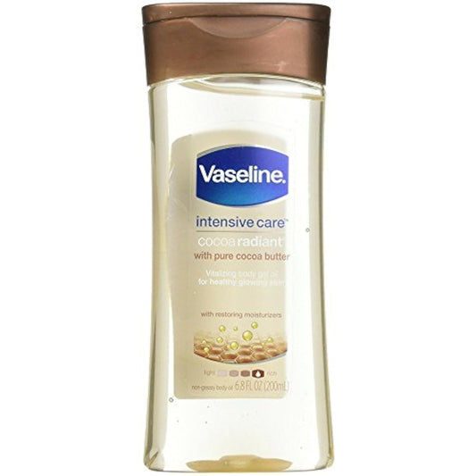 Vaseline Cocoa Radiant Vitalizing Gel Body Oil, 6.8Ounce Bottles (Pack of 3)