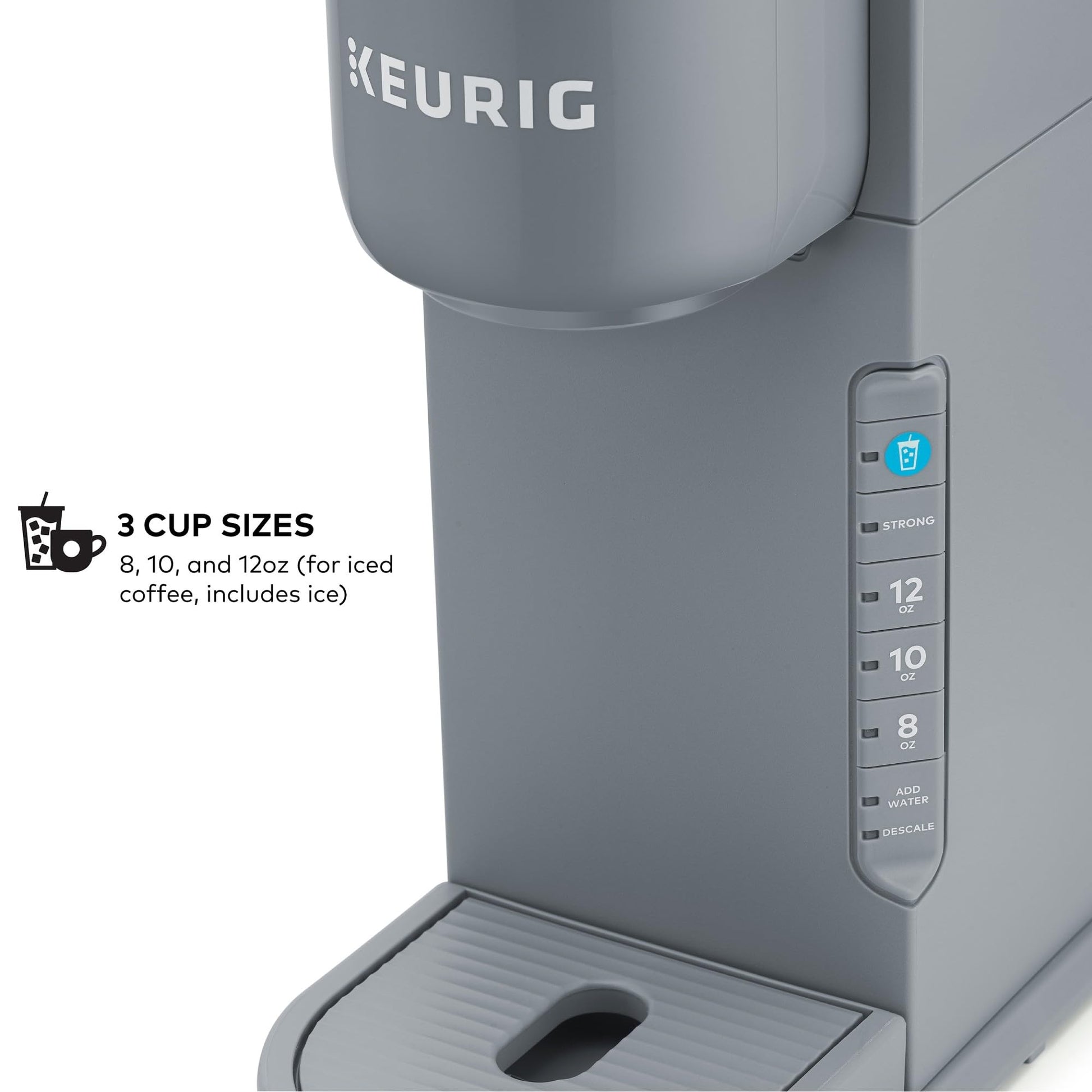 Keurig - Cafetera helada, cafetera helada K-Cup de una sola porción, con capacidad de café caliente y frío, prepara cualquier cápsula K-K-CP, gris