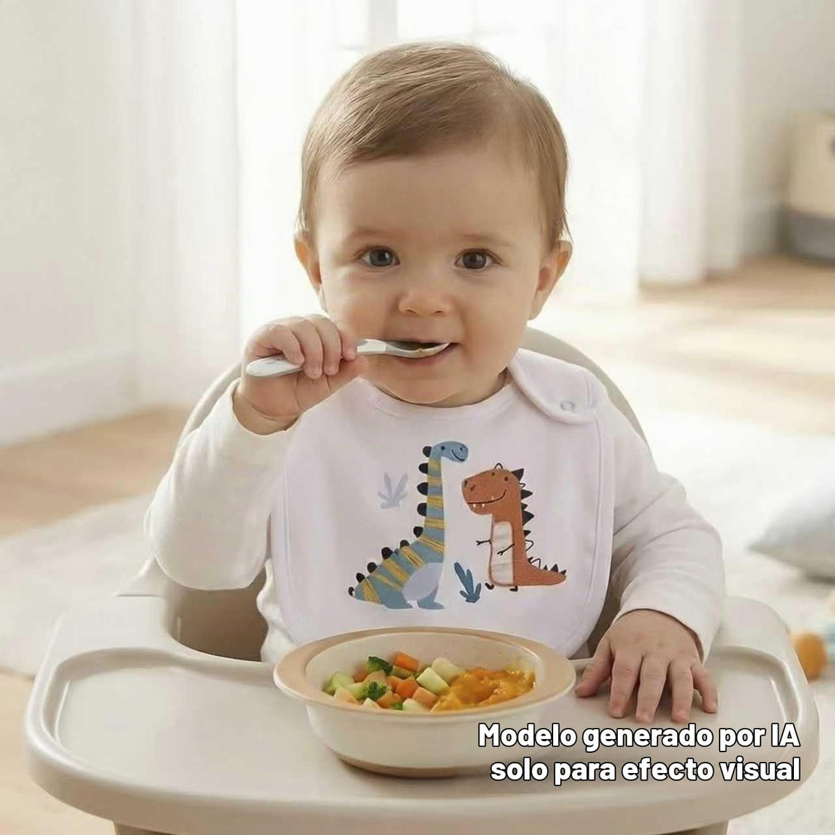 Maiwa Paquete de 6 baberos de bebé de dinosaurio impermeables de algodón para niños para babeos, comer, dentición con broches, impresión certificada por OEKO-TEX
