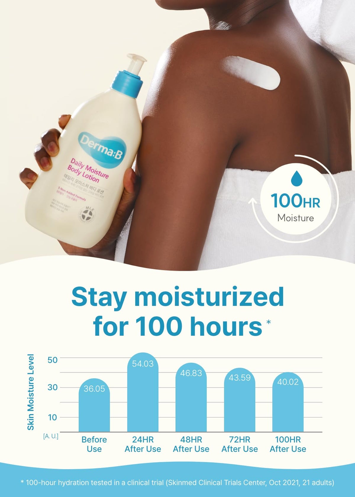 Derma B Loción corporal diaria de humedad 400 ml