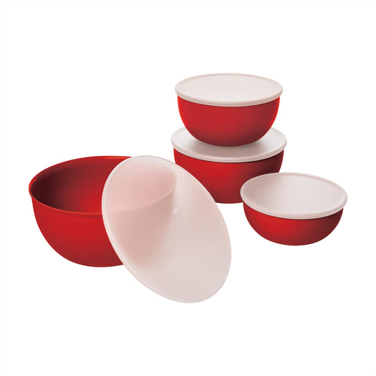 KitchenAid - Cuencos de preparación con tapas, juego de 4