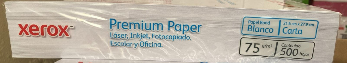 Papel Bond Xerox Blanco Tamaño Carta Caja 5000 Hojas