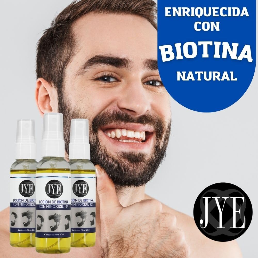 Set de Botellas de Tratamiento para Barba y Cabello JYE Concentrado 10% Biotina Crecimiento y Fortalecimiento Unisex