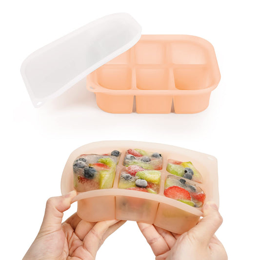 haakaa Bandeja de silicona para alimentos para bebés, 4 meses + bebé, Molde de comida casera para bebés, Bandeja congeladora de alimentos frescos para bebés, Bandeja para cubitos de hielo