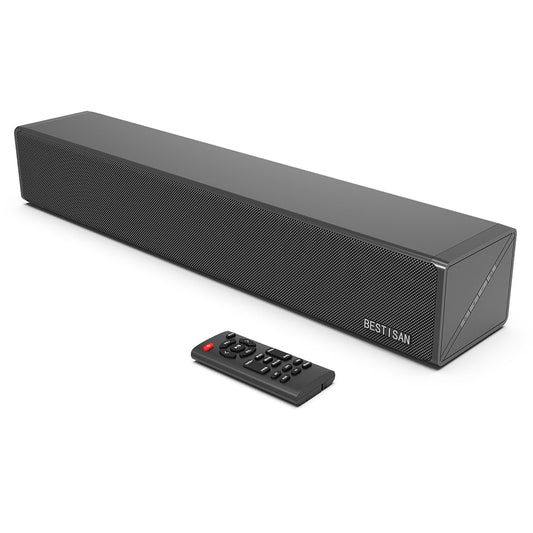 BESTISAN Barras de sonido para TV, barra de sonido de 16.5 pulgadas con entradas ópticas, AUX, USB y Bluetooth, barra de sonido para TV (DSP, TREB y graves ajustables, modo de conmutación cíclica,