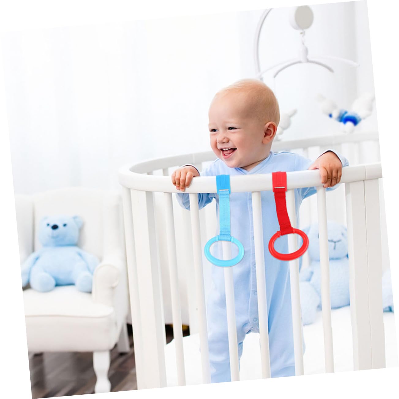 ifundom 8piezas Anillos De Tracción Para Bebés Anillos Colgantes Para Cuna Diseño Ergonómico Para Aprender Estar De De Tirar Infantiles Material Seguro Y Duradero Para Cuna Y Hogar