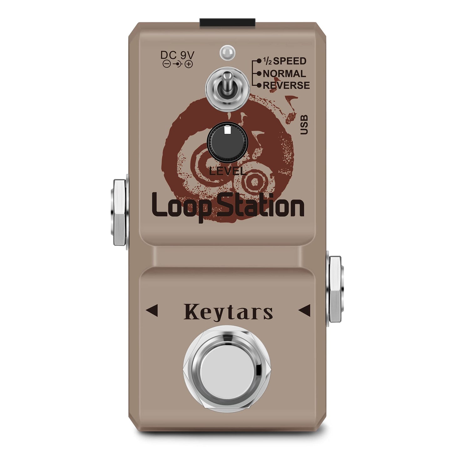 Keytars Guitar Looper Pedal Loop Station Unlimited Overdubs 10 Minutes of Looping, 1/2 time, and Reverse USB Port 3Mode Mini Size True Bypass