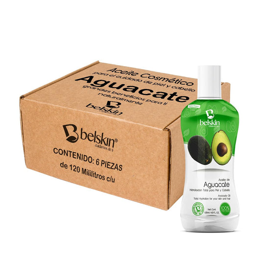 Belskin | 6 Pack Aceites Cosméticos de Aguacate | Aceite Para uso Corporal – Piel, Cuerpo y Cabello | Aceite para Cabello - Aceite Facial - Aceite Corporal | Hidrata y Suaviza Naturalmente | Aporta Fuerza y Brillo a Uñas y Pestañas | Cabello más Brilloso