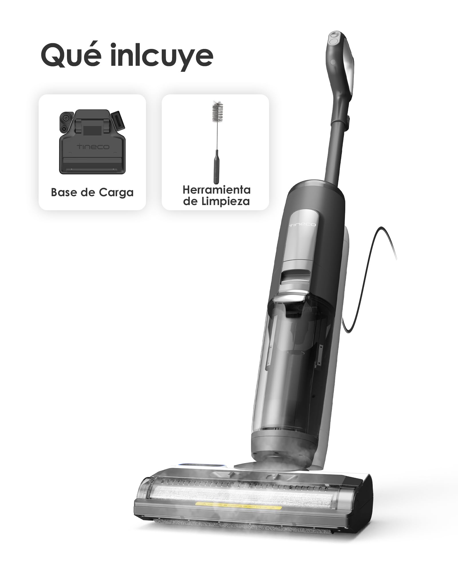Aspiradora Tineco IFLOOR 5 Steam Blanca Todo en Uno para Suelos de Madera Dura para Mujer