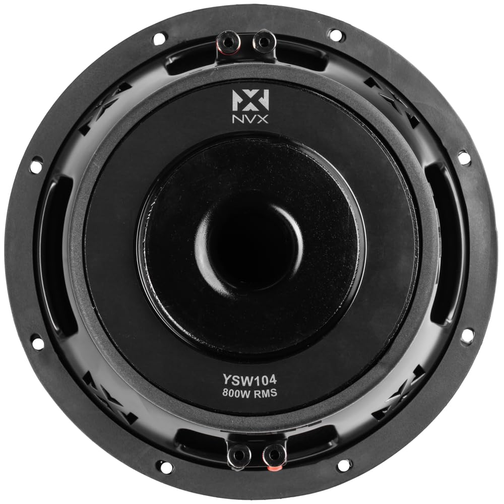 NVX YSW102 1600W de pico (800W RMS) Serie Y Subwoofer de 25,4 cm (10") de 2 Ohm para auto dual