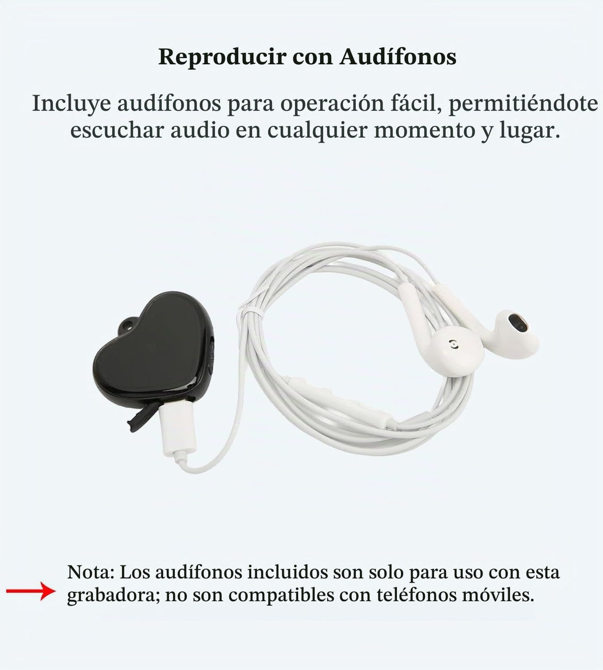 Grabadora Digital Voz Mini con Auriculares Reproductor mp3