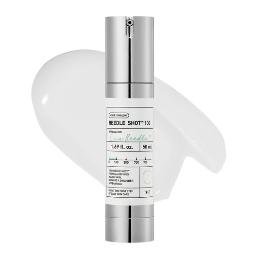 VT COSMETICS CICA Reedle Shot 100, suero de microagujas para uso diario y nocturno con exosomas, centella asiática, ácido hialurónico, propóleo, piel suave, regeneración, piel de cristal, potenciad
