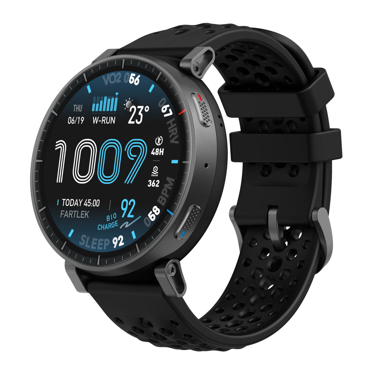 Reloj Inteligente Amazfit Active MAX Negro Pantalla AMOLED 1.5" GPS Batería De 25 Días Monitor De Ritmo Cardíaco y Sueño 170+ Deportes Para Android e iPhone