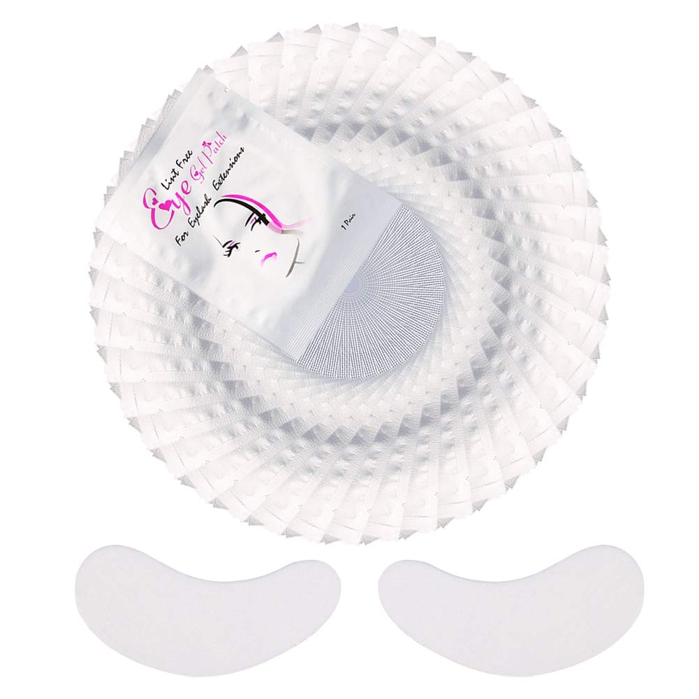 50 Pares De Parches De Extensión De Pestañas, Almohadillas De Gel Hidrogel Para Pestañas, Cinta Y Pegatinas Para Permiso Y Tintado