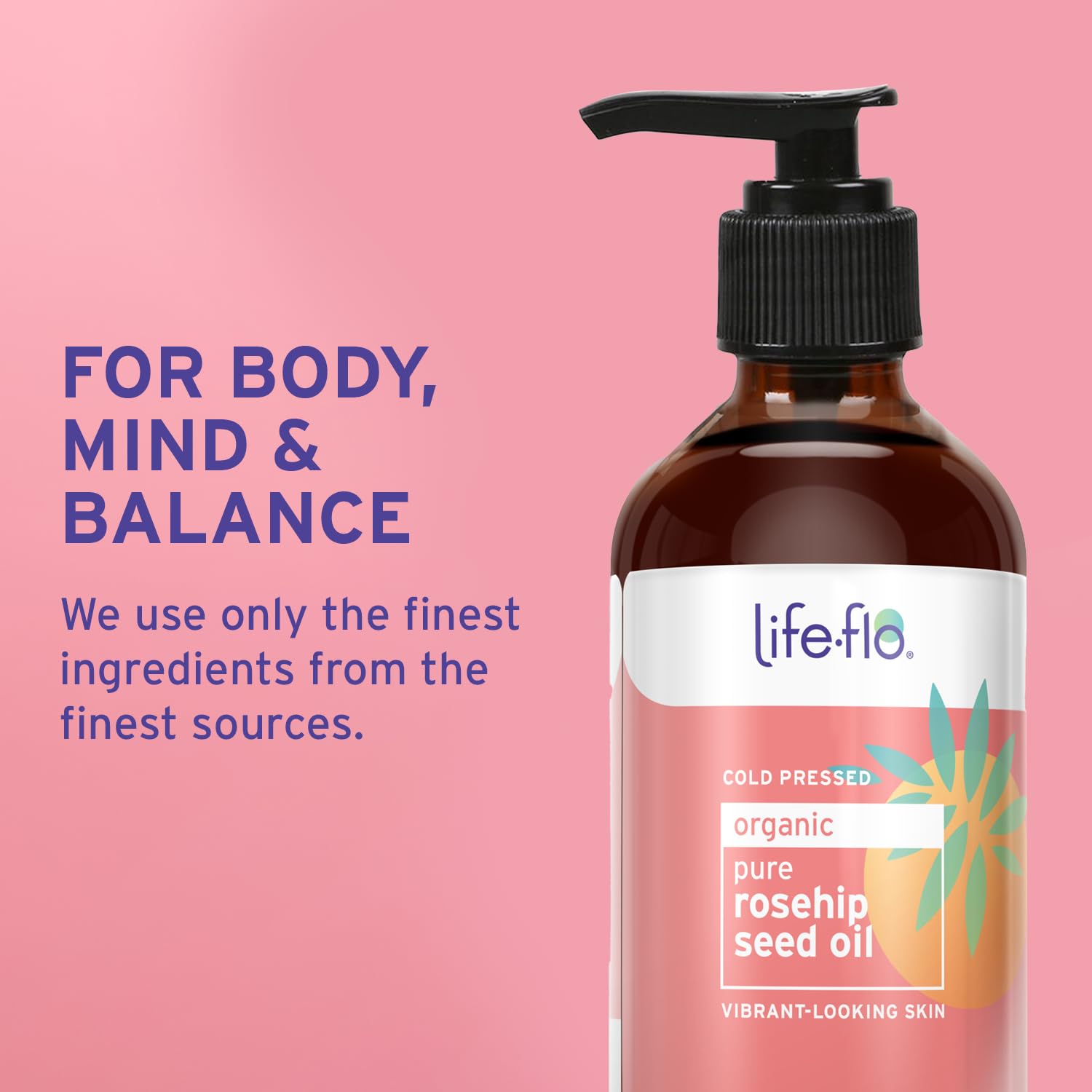Life-flo Pure Rosehip Oil Organic, Pink, 4 Fluid Ounce