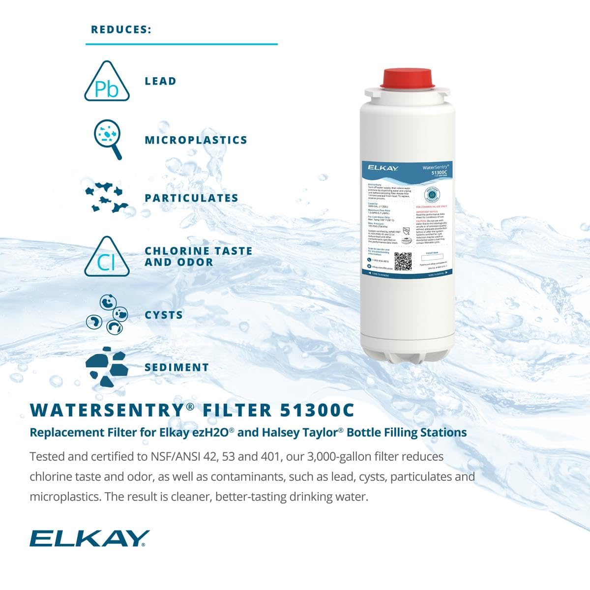 WaterSentry Plus - Filtros de repuesto, 1-Single, filtro blanco (no visible fuera del enfriador)