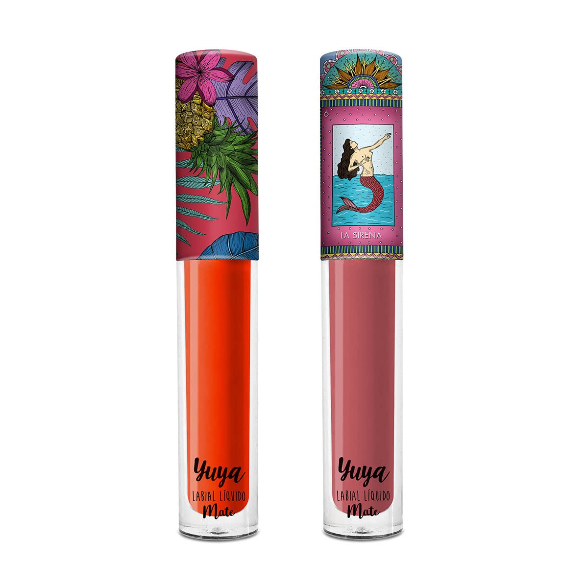 Yuya - Republic Cosmetics Set de 2 Labiales Líquidos "Papaya", Color Naranja