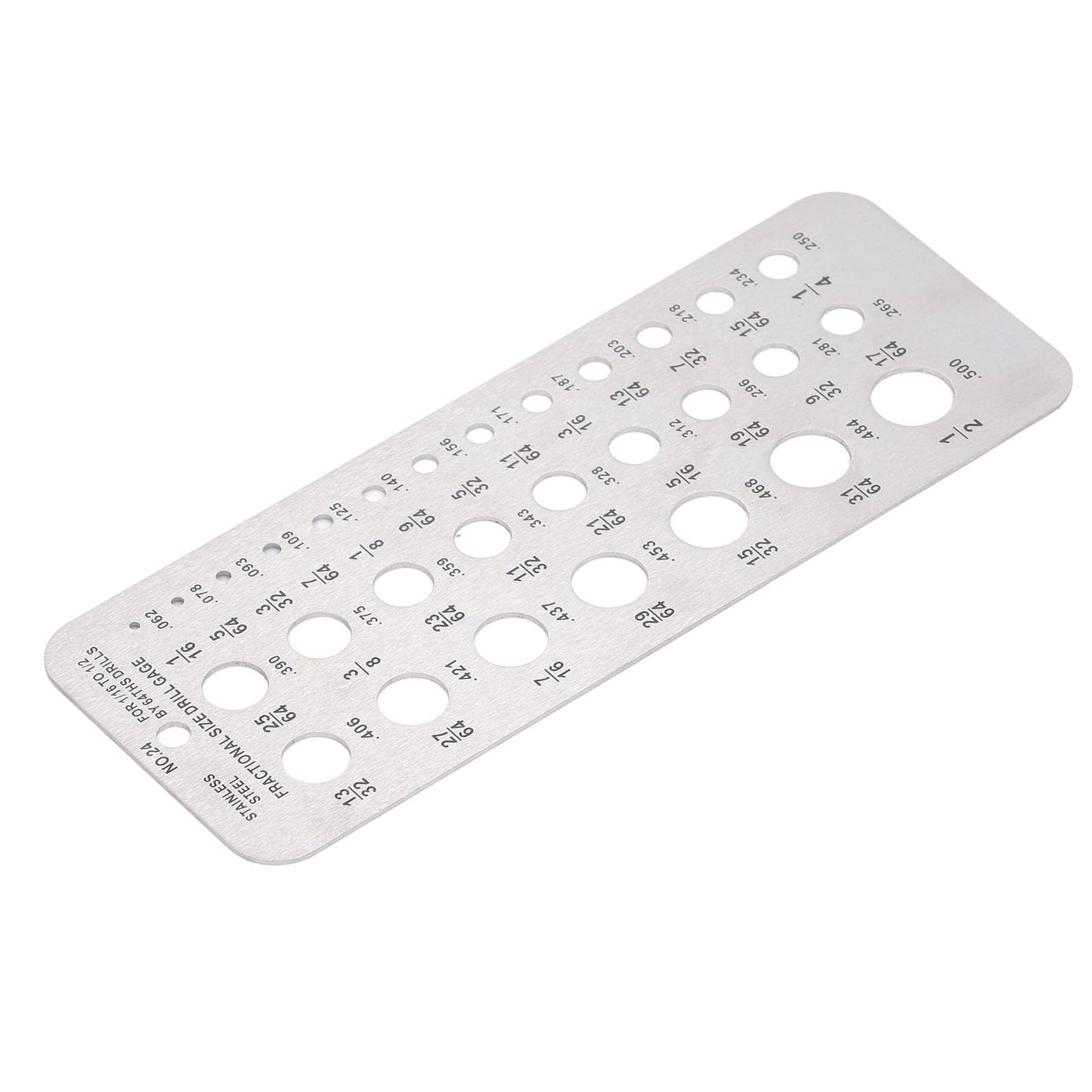 Calibre de Broca de Tamaño Fraccionario, Calibre de Broca de Tamaño Fraccionario Índice de Diámetro de Alambre de Acero Inoxidable para una Medición Precisa, Brocas de Longitud