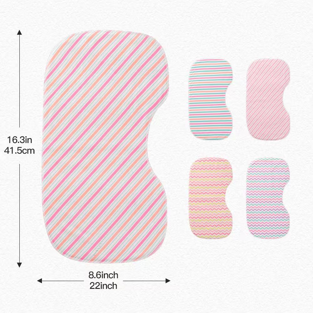 Sleepyturtle - Paños para eructos para bebé, toallas, paquete de 5, bebés, unisex, absorbentes, transpirables, con leche (rosa)