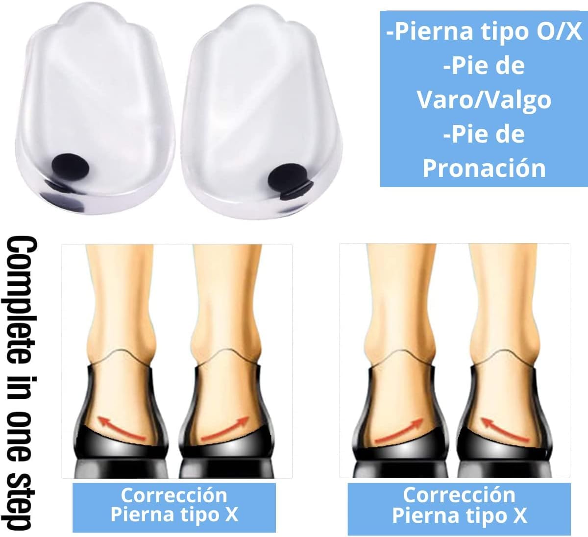 Plantillas Ortopédicas VERALY.MX Silicon Pie Pronador Imanes para Corrector de Supinación y Pronación