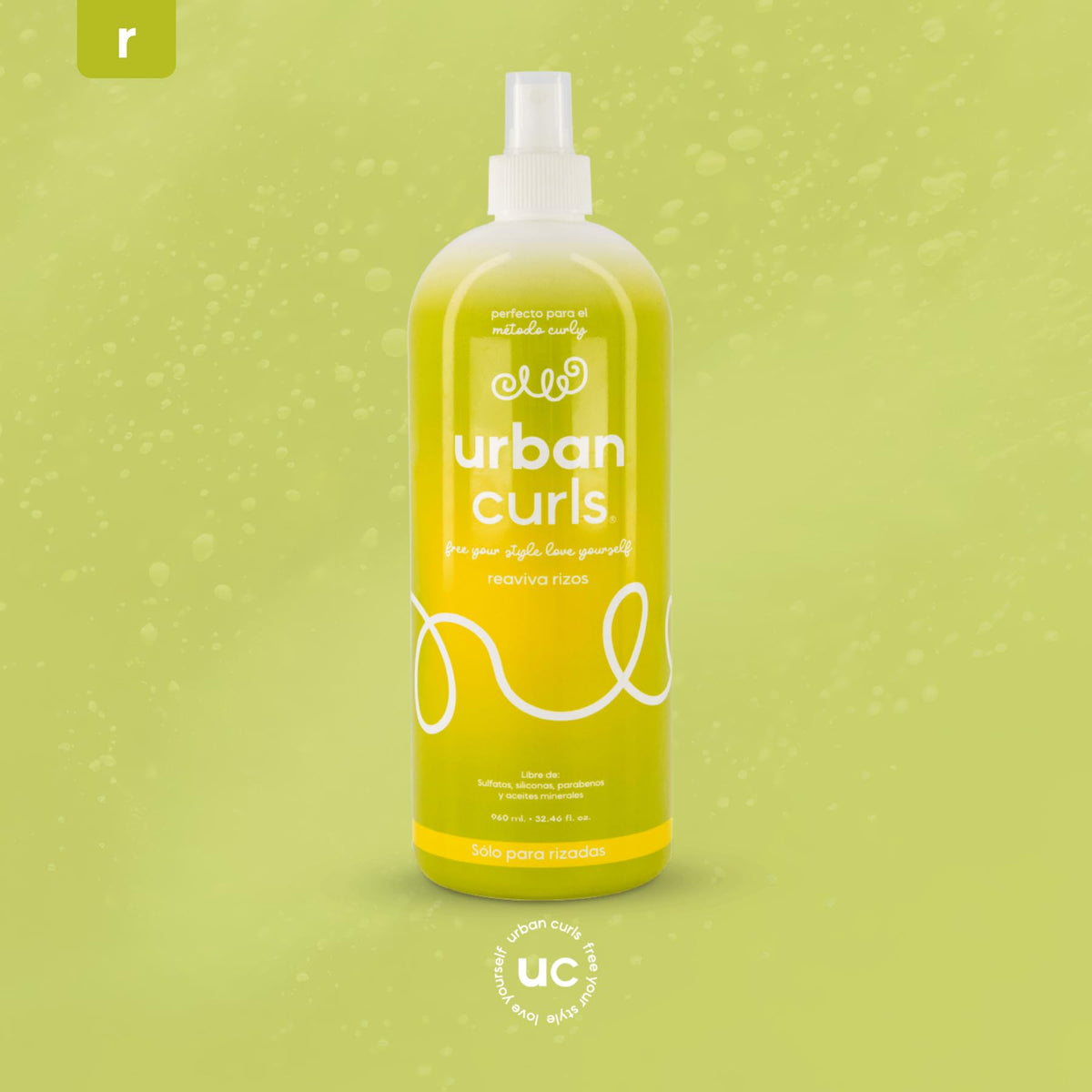 URBAN CURLS Reaviva Rizos 960 ml – Activador para Definir Rizos – Hidratación y Reactivación de Rizos – Sin Sulfatos, Parabenos, Siliconas ni Aceites Minerales – Ingredientes 100% Naturales y Orgánicos