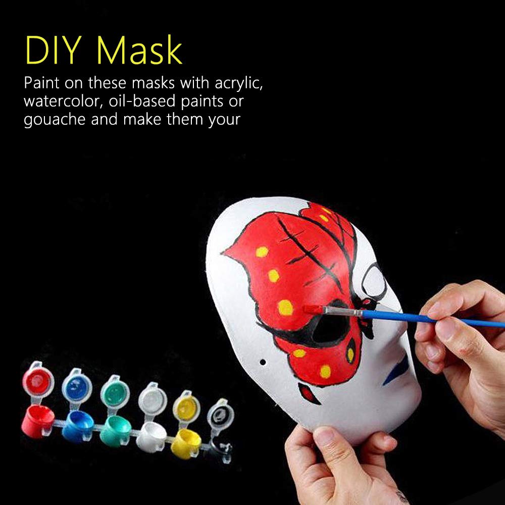 Lynkaye - Máscaras lisas blancas, 16 máscaras de máscaras sin pintar, para manualidades, Mardi Gras, baile, cosplay (estilo A)