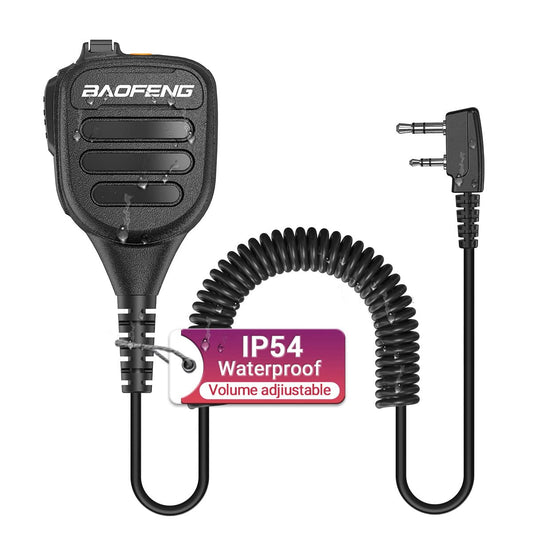 BAOFENG Micrófono de mano pesado BF-850 Ham Radio Mic IP54 Impermeable Volumen Ajustable Altavoz Micrófono para UV-5R BF-F8HP PRO AR-5RM UV-21R UV-32 para Kenwood Retevis Walkie Talkies