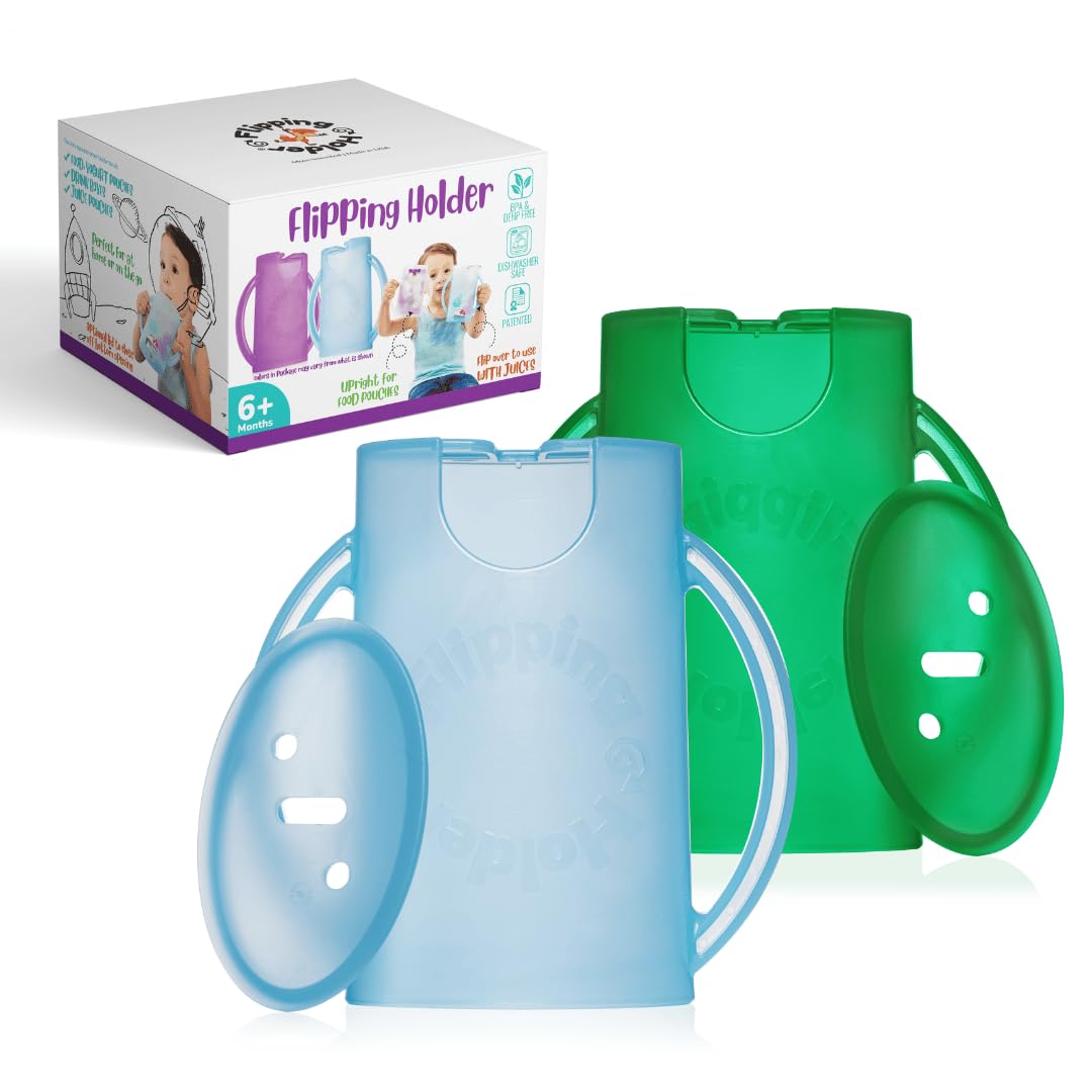 Soporte giratorio a prueba de apretar para niños pequeños, bebés, niños, sin ensuciar, sin apretar, caja de jugo para bebidas y aperitivos con asas de fácil agarre y tapa