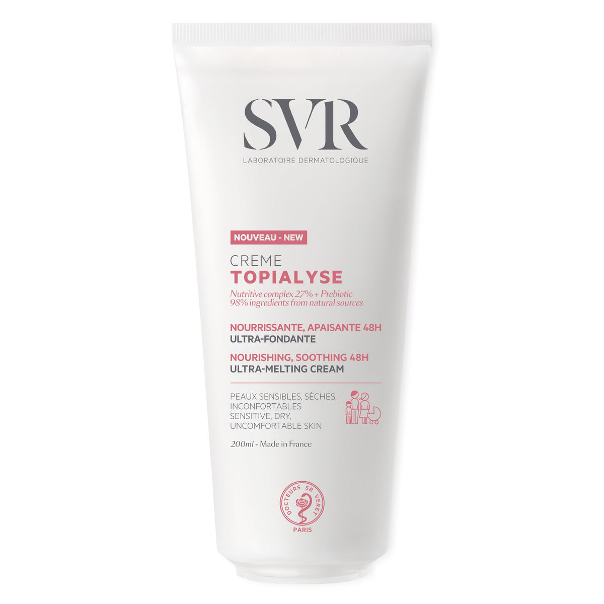 SVR Topialyse Crema Corporal Hidratante Para Piel Seca, 200 ml