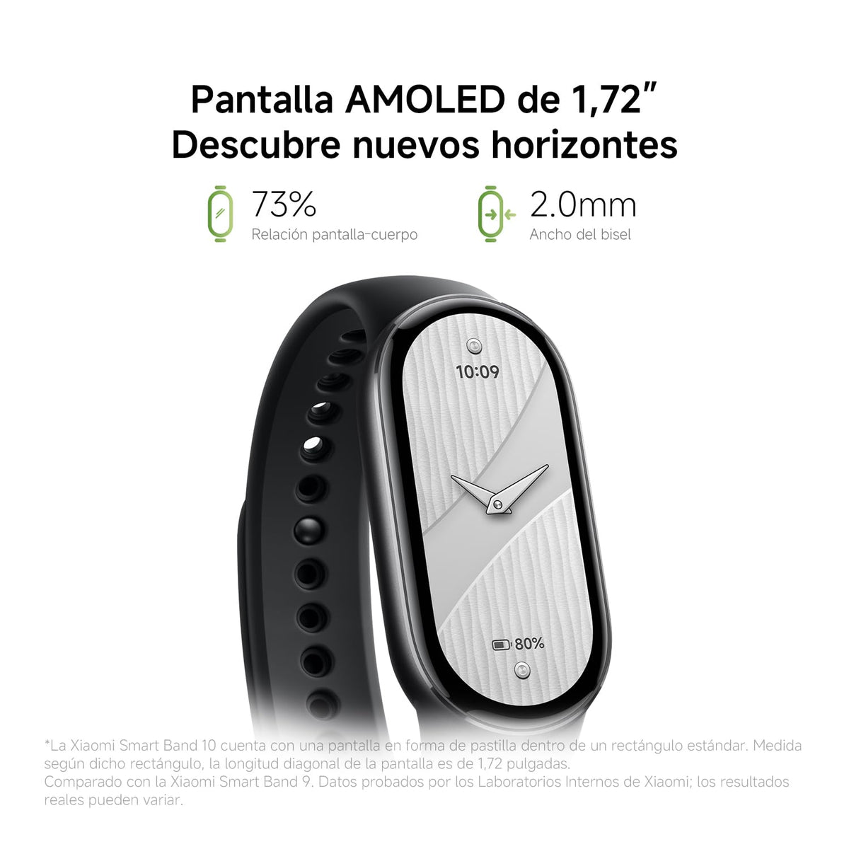 Smartwatch XIAOMI Band 10 Negro Resistente al Agua iOS y Android