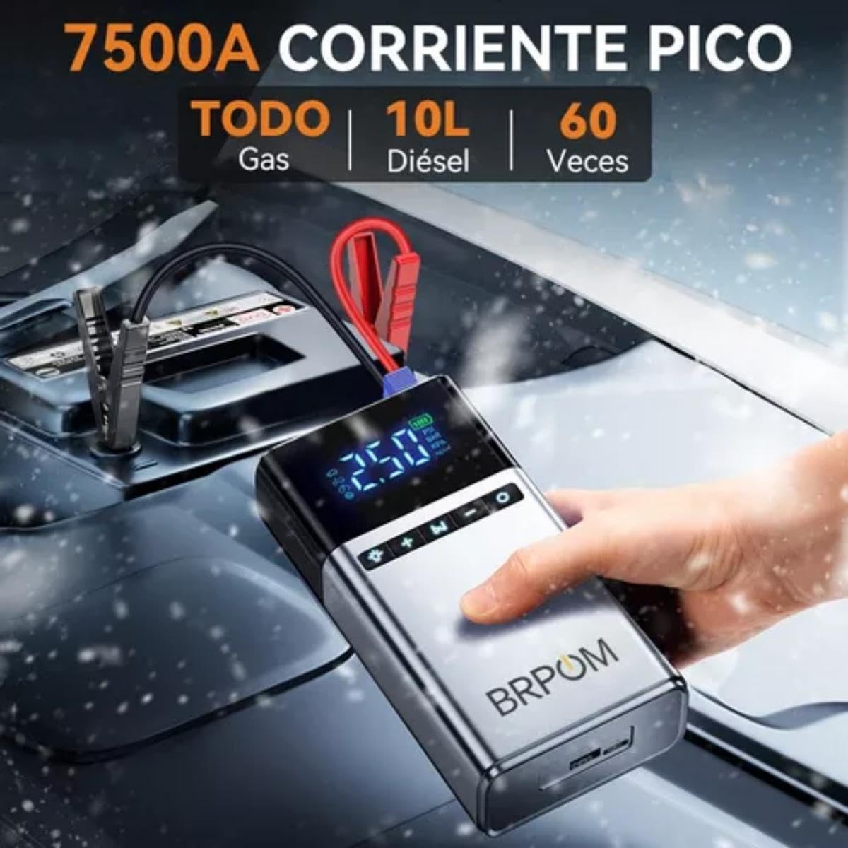 HSZSXJK 4000A 29800mAh Arrancador de Batería de Coche con compresor de Aire 150PSI, 12V Arrancador Portátil de Batería, Pantalla LCD con Luces LED, Estuche de Almacenaje
