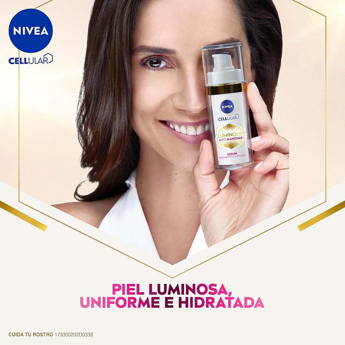 NIVEA Kit Anti-manchas Rutina Facial Luminous 630 (3 piezas), Enriquecida con Ácido Hialurónico Serum facial + Fluido facial con Vitamina E y FPS50 + Contorno de Ojos Anti-ojeras