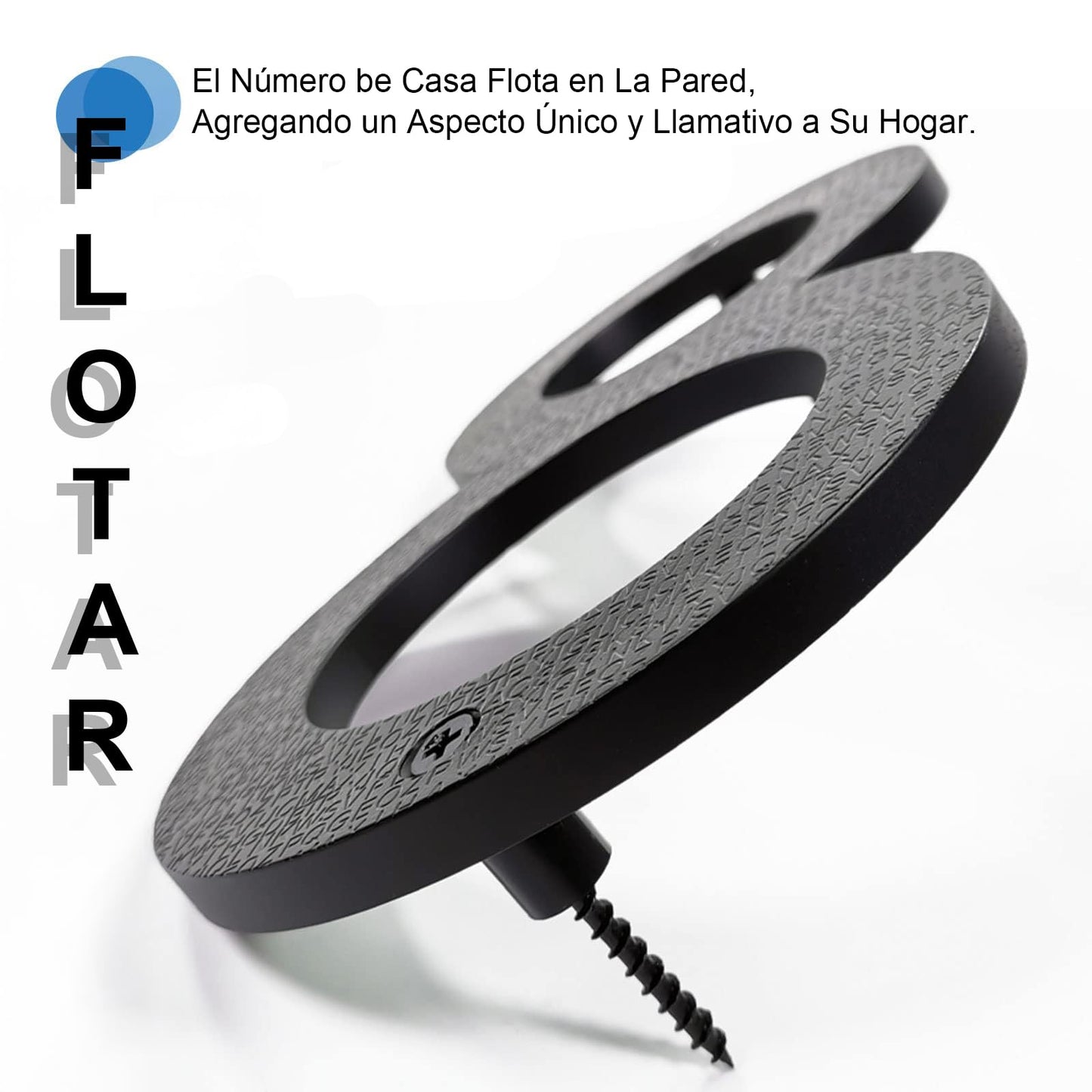 GLINTYU Numeros para Casa Exterior, Altura 20 cm, Material ABS Engrosado de 8,3 mm, Negro Mate, Fácil de Instalar y Resistente, Adecuado para Uso Residencial, de Oficina, Piso y Calle (2)