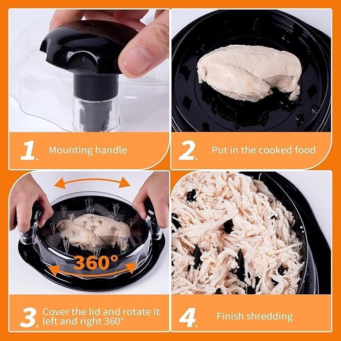 Trituradora de Pollo NexaTap Transparente Alta Resistencia con Agarre Fuerte y Mango Ergonómico