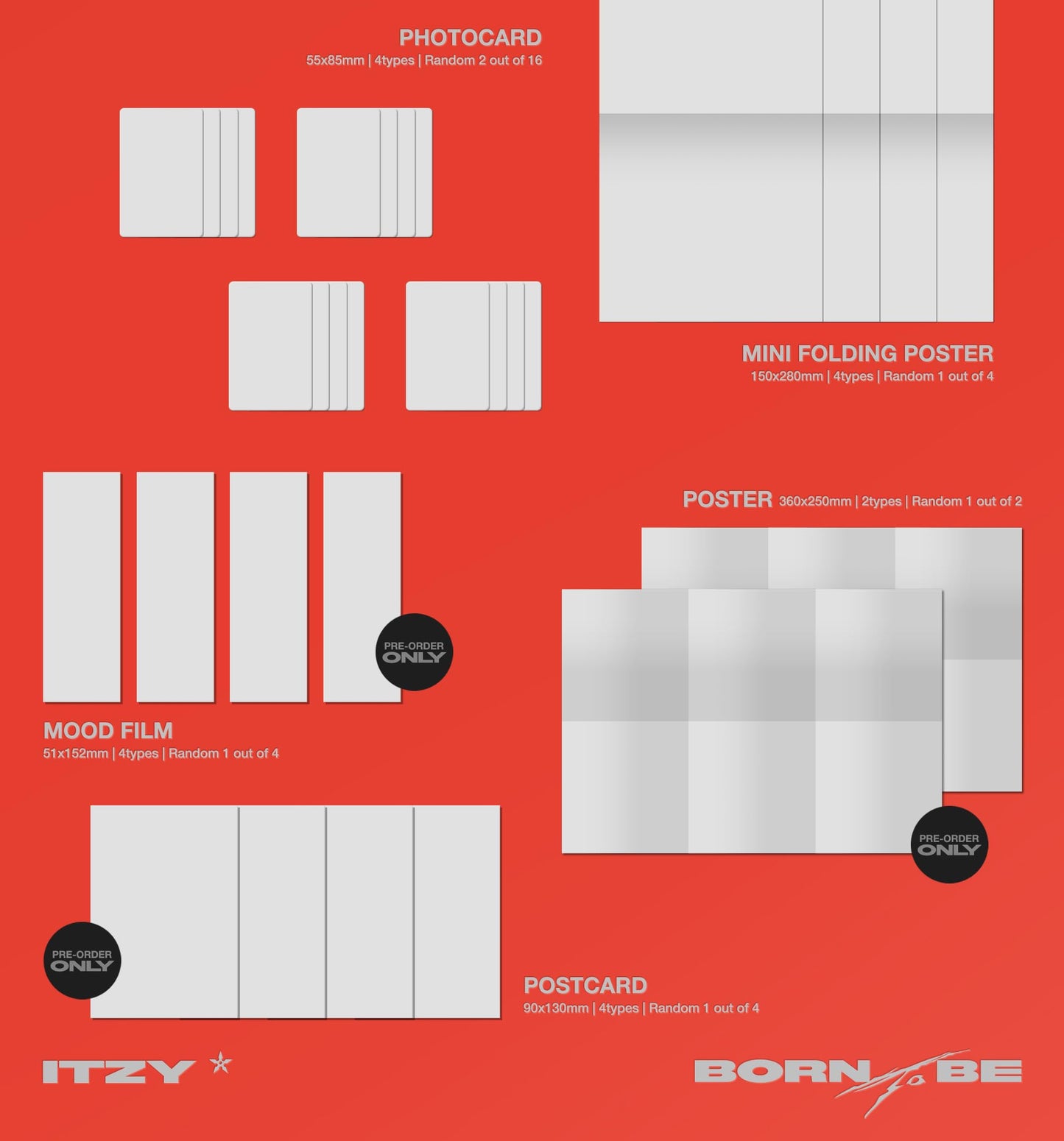 DREAMUS ITZY Born to BE - Contenido del segundo álbum+póster en el paquete+tarjeta fotográfica y seguimiento sellado (versión azul estándar)