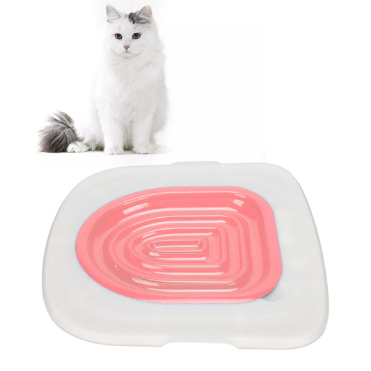 de Entrenamiento de Inodoro para Gatos, Profesional Enseñar Al Gato a Usar el Inodoro Kit de Entrenamiento de Inodoro para Gatos Universal Reutilizable Asiento de Orinal (Bandeja Blanca, 1 Soporte Interior Rosa)