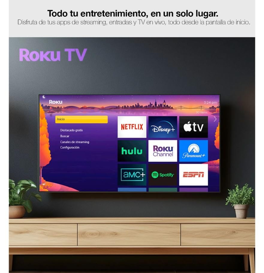 Televisión ONN 24 Pulgadas HD Inteligente LED Compatible con Netflix y Google Assistant