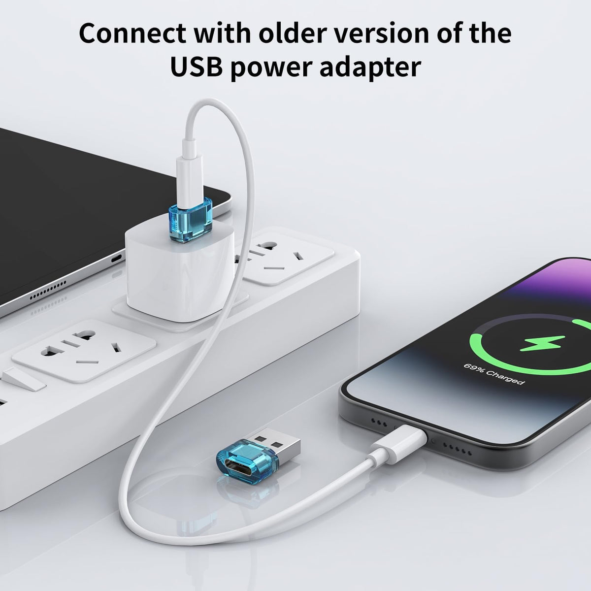 Adaptador USB Macho a USB C Compatible con iPhone15 y iPad Pro con Carga Rápida en Paquete de 12