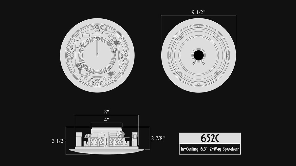 Altavoz de Techo 652C Blanco con Tweeter Pivotante, 16.51 cm, 80 Vatios 2-Way