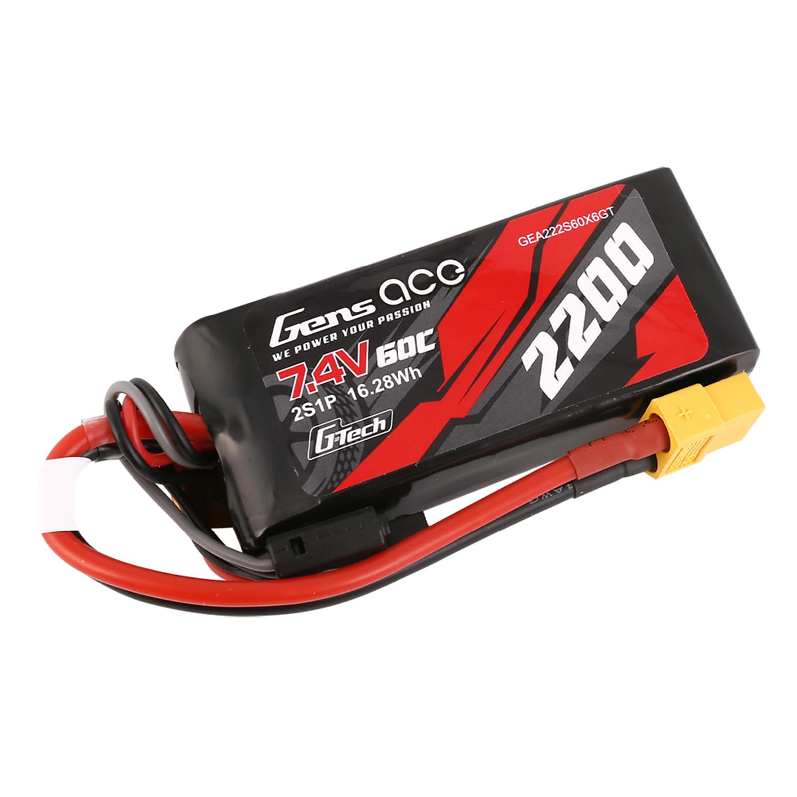 Batería GensAce G-Tech LiPo 2200mAh 7.4V 60C 2S1P XT60