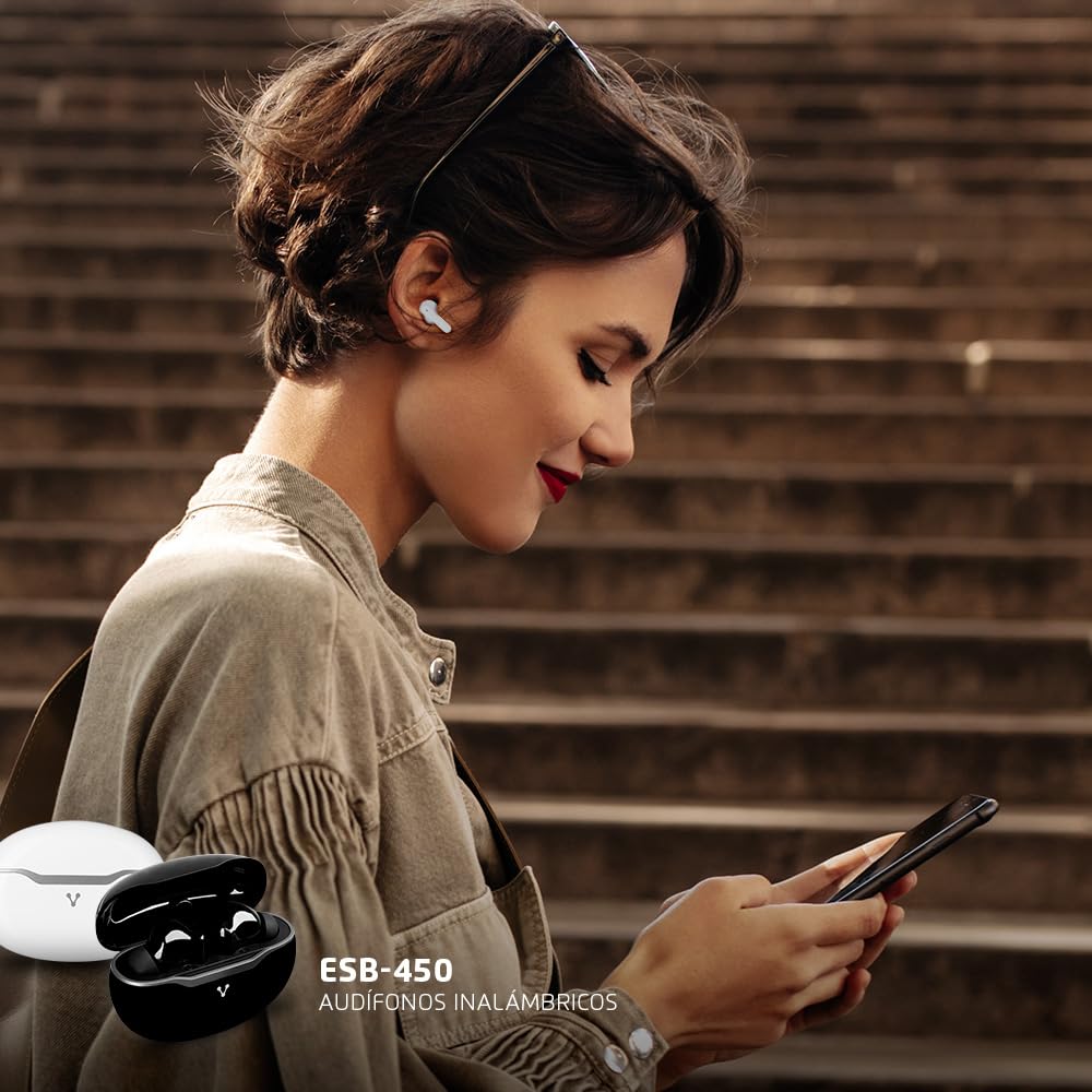 Audífonos Inalámbricos Vorago ESB-450 Bluetooth Negro con Modo Juego y Sonido Personalizado