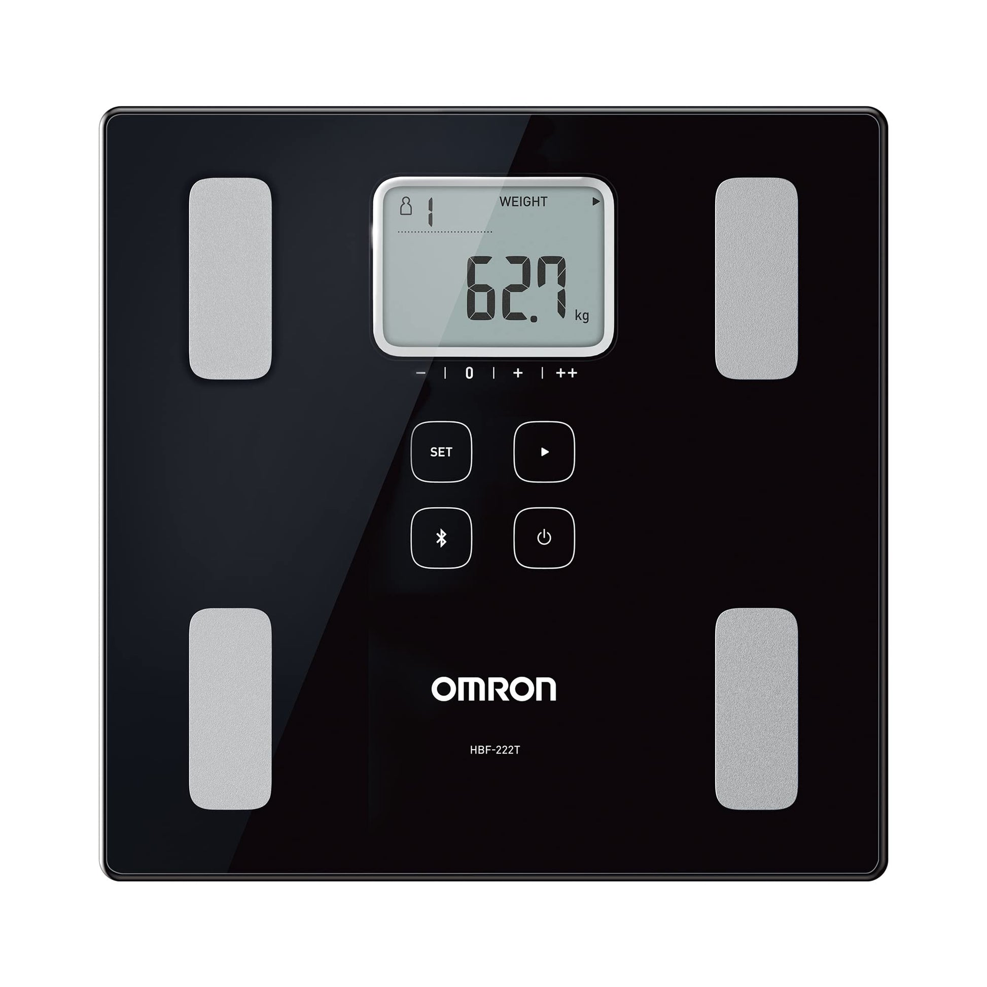 Báscula Digital OMRON Negra con Memoria Ilimitada y 4 Perfiles de Usuario