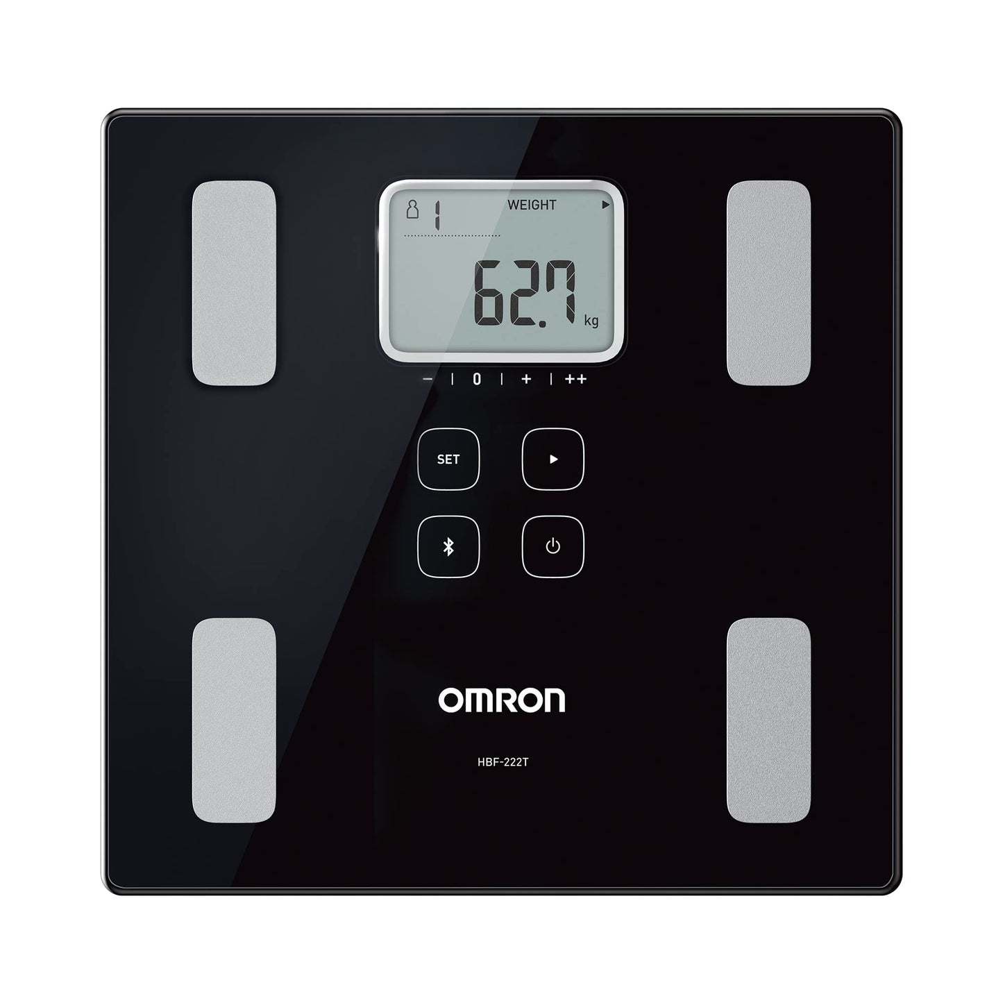 Báscula Digital OMRON Negra con Memoria Ilimitada y 4 Perfiles de Usuario