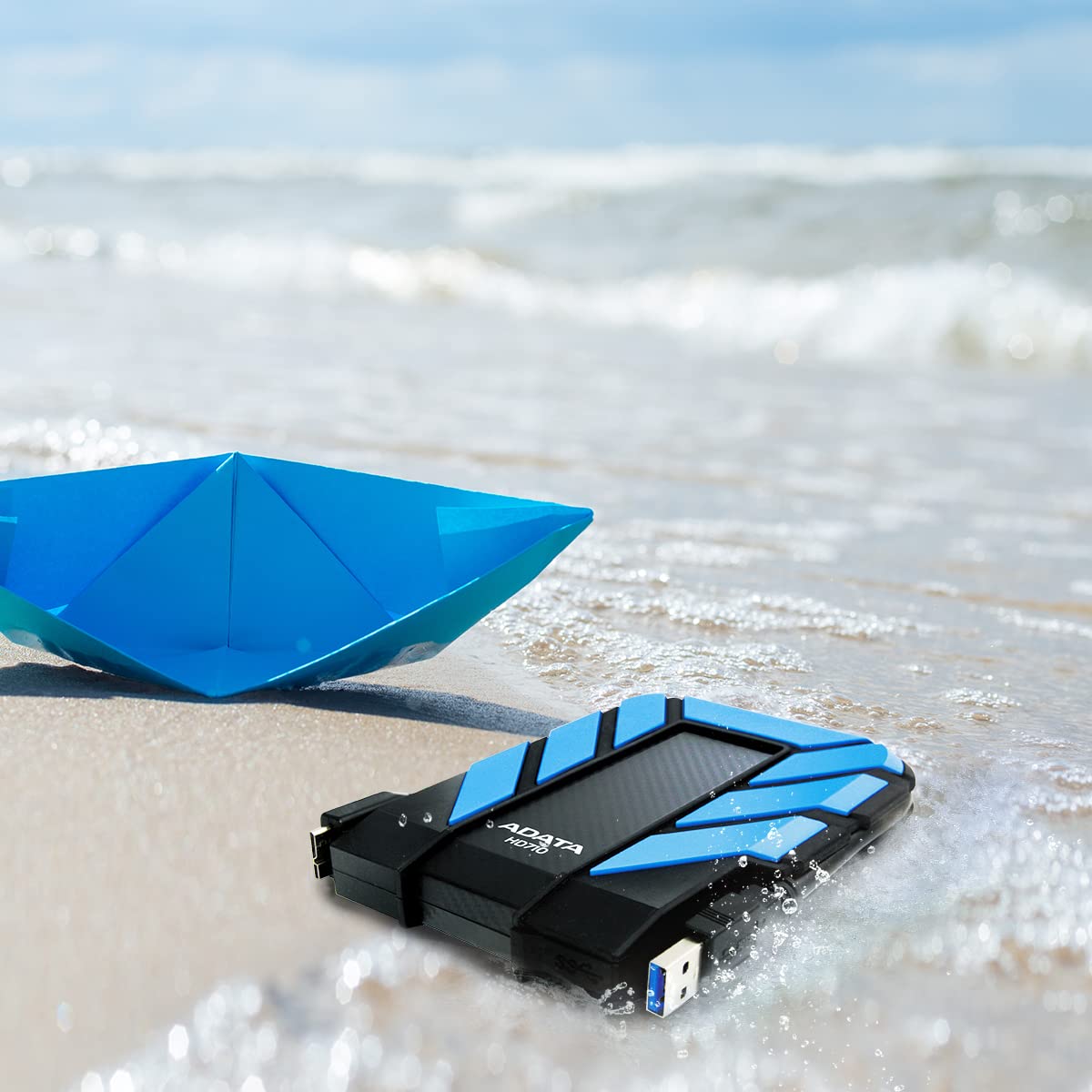 Disco Duro Externo ADATA Azul Resistente a Golpes, Agua y Polvo con Certificación Grado Militar 2 TB